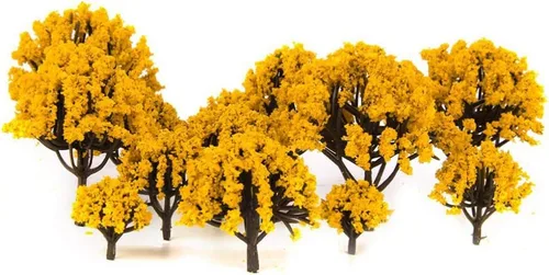 Miniatura 6 de 20 piezas de árboles modelo de plástico falsos árboles de tren paisaje ferroviario para bricolaje micro paisaje bonsái 3CM-8CM (naranja)