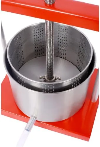 Miniatura 6 de Prensa manual de vino de frutas, máquina de prensa de barriles de acero inoxidable de 0.8 galones para jugo, verduras, vino, aceite de oliva