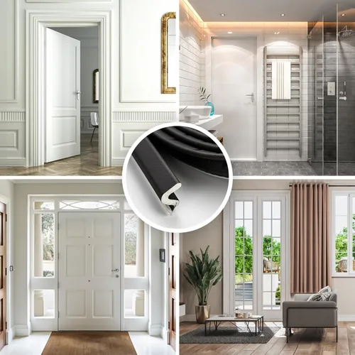 Miniatura 8 de Burlete de Sellado de Puerta Tira – Espuma insonorizada en forma de Q para marco de puerta exterior, sello de espacio grande, cancelación de ruido