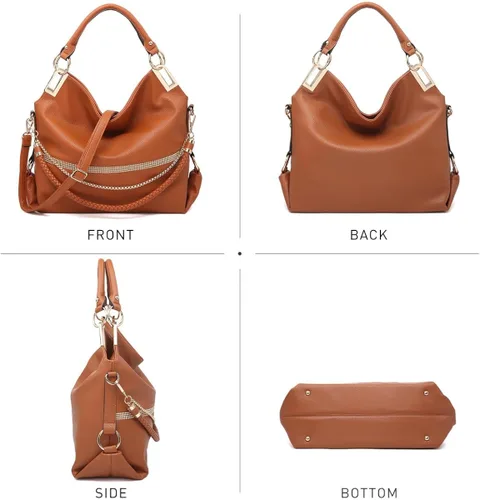 Miniatura 2 de Dasein Purses for Women Vegan Leather Handbags Rhinestones Hobo Bags Tote Purse Shoulder Bag Ladies Handbag