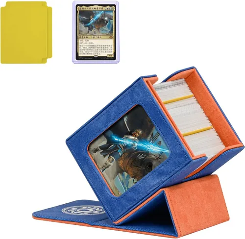 Caja de almacenamiento de cartas Infinity Guard para MTG con pantalla para comandante para más de 100 cartas con doble funda, caja de almacenamiento