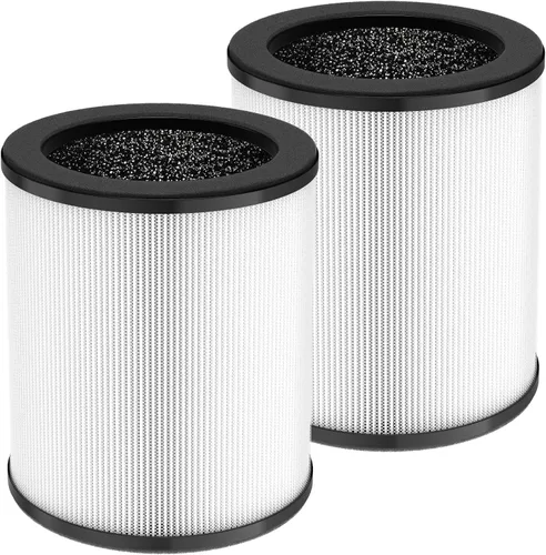 LINNIW Filtro de repuesto KJ80 compatible con purificador de aire Druiap KJ80, filtro giratorio 3 en 1 de 360° de filtro HEPA, carbón activado y