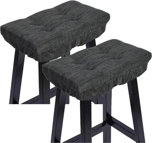 Miniatura 10 de baibu Juego de 2 cojines de espuma viscoelástica rectangulares, diseño de doble capa, cojín para taburete de bar con lazos, solo 2 almohadillas