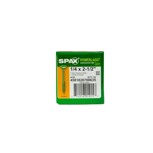 Miniatura 2 de SPAX Tornillos de retraso de madera estructural con cabezal de arandela exterior de 1/4" x 2-1/2", broca Torx T-Star (50 EA) incluida, resistente a