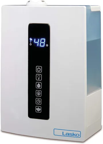Lasko Humidificador de niebla caliente y fría UH300 con humidistato y temporizador, silencioso, relajante, humidificador ultrasónico de doble niebla