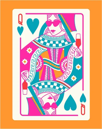 Miniatura 10 de Queen of Hearts Decoración Preppy para Habitación - Queen O Hearts Decoración de Pared Estética Linda y de Moda para Mujeres - Estampado Funky Azul
