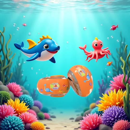 Miniatura 2 de Flotadores de brazo para niños pequeños de 1 a 3 años y flotadores de brazo para piscina de 13 a 44 libras inflables para bebés, flotadores