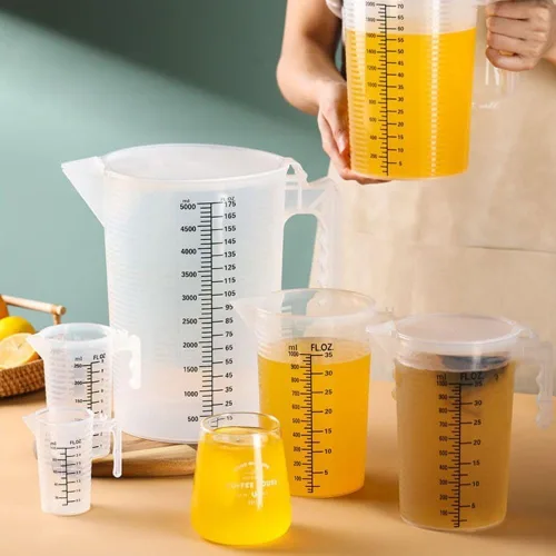 Miniatura 4 de Vasos medidores de plástico con asa, taza medidora de líquido transparente, jarra de vertido para harina y aceite en polvo, hornear, líquido, uso