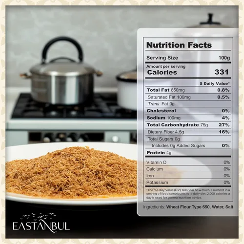 Miniatura 2 de Eastanbul Kataifi horneado y rallado para chocolate de Dubai, masa de pastelería Kadayif para pudín de leche, gránulos tostados Katifi Muhallebi