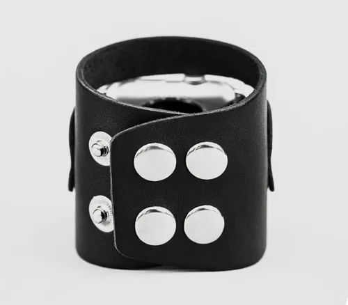 Miniatura 7 de wide Leather cuff band compatible with Apple watch 38mm 40mm 41mm 42mm 44mm 45mm 46mm 49mm, Handmade UA 1620
