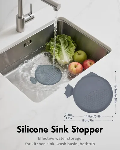 Miniatura 2 de Wokdada Revolucionario colador de drenaje para fregadero de cocina y tapón de fregadero/malla de cadena reversible patentada, limpieza sin esfuerzo
