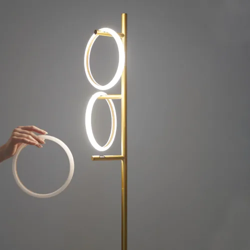 Miniatura 7 de Brightech Saturn - Lámpara de pie LED, diseño único que combina con decoración moderna y contemporánea, lámpara alta de 3 luces para sala, Luz