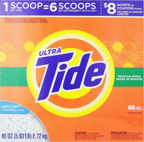 Tide Detergente en polvo para ropa, Mountain Spring, 68 cargas, 95 oz