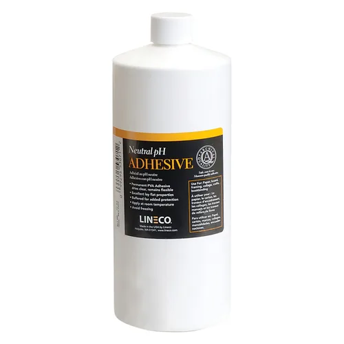 Lineco Adhesivo de pH neutro, calidad de archivo, adhesivo tamponado de PVA sin ácidos, se seca transparente, flexible, 1 cuarto de galón, ideal