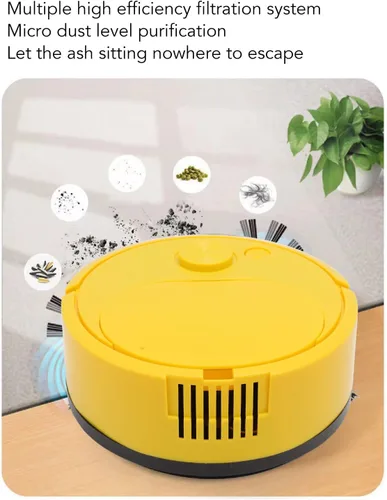 Miniatura 7 de Ejoyous Aspiradora robótica, aspiradora robótica de carga USB, mini robot de barrido inteligente para suelos de madera, azulejos, alfombras, suelos