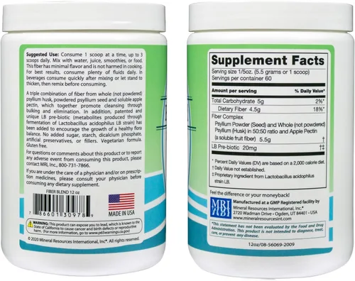 Miniatura 6 de Mezcla de fibra Anderson con prebiótico LB, suplemento de fibra natural de primera calidad, pectina de psyllium y manzana, polvo de fibra, limpieza