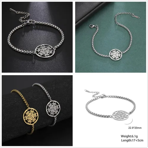Miniatura 4 de XHBTS Metatrons - Collar de acero inoxidable para arcángel, metatrón, declaración de protección con dije de acero inoxidable ahuecado para cadena