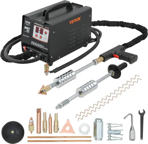 VEVOR Kit de reparación de abolladuras de soldador de pernos, máquina de soldadura por puntos de 110 V con extractor de abolladuras de martillo