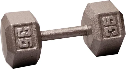 Miniatura 21 de Body-Solid Mancuerna hexagonal de hierro fundido, pesas de mano para hombres y mujeres, mancuernas de peso para entrenamiento de fuerza, culturismo