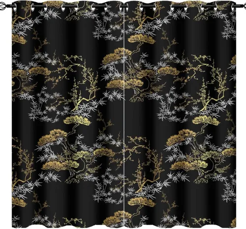 Miniatura 49 de Cortinas de Constelación, Arte Moderno Abstracto Patrón de Símbolos de Constelación Galaxia Negra Blanca, Tratamientos para Ventanas con Aislamiento