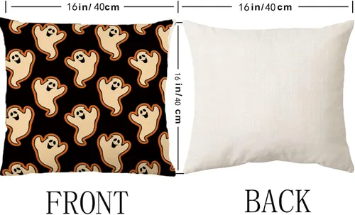 Miniatura 3 de Fundas de almohada de Halloween de 16 x 16 pulgadas, juego de 2 bonitas fundas de almohada decorativas para sofá, dormitorio, sala de estar