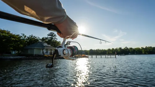 Miniatura 10 de Abu Garcia Max Pro Carrete de pesca giratorio y Combo de caña de pescar