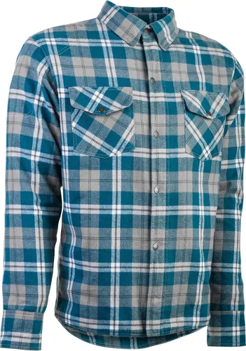 Miniatura 11 de HIGHWAY 21 Marksman - Camisa de franela a cuadros, con botones para motocicleta, tela protectora de algodón tejida
