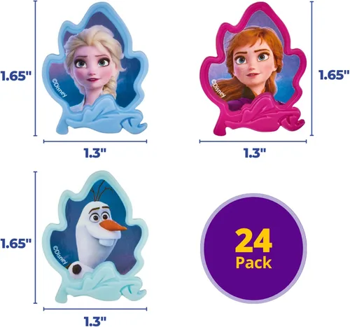 Miniatura 4 de DecoPac Anillos Frozen II, decoraciones de cupcakes con Elsa, Anna y Olaf para celebraciones de cumpleaños y Navidad, paquete de 24