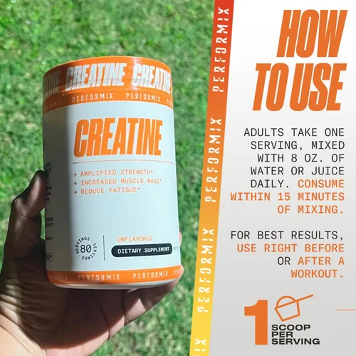 Miniatura 5 de PERFORMIX - Monohidrato de creatina - 5000 mg por porción (0.18 oz) - Pre entrenamiento - Aumenta la masa muscular, mejorar la fuerza y reducir
