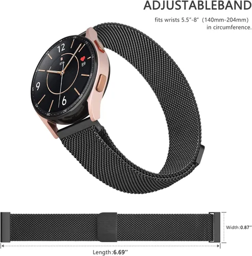 Miniatura 3 de Meliya Correa para Samsung Galaxy Watch 3 bandas de 1.614 in para mujeres y hombres, 0.787 pulgadas de acero inoxidable de repuesto para Galaxy