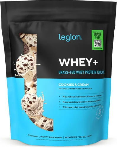 Miniatura 12 de LEGION Whey+ Proteína de Suero Aislado de Vacas Alimentadas con Pasto - Polvo de Proteína de Suero Aislado Bajo en Calorías, Sin OMG, Sin Azúcar