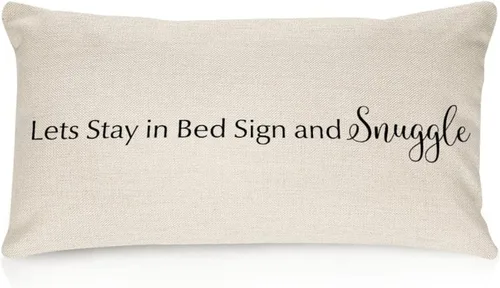 Miniatura 34 de Sweet Dreams - Fundas de almohada lumbar de lino y algodón de 12 x 18 pulgadas, funda de almohada rectangular decorativa de granja, divertida
