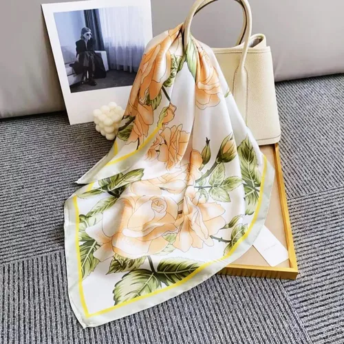 Miniatura 205 de FONYVE - Pañuelo de satén sedoso de tamaño mediano para mujer, cuadrado, 27.5 x 27.5 pulgadas