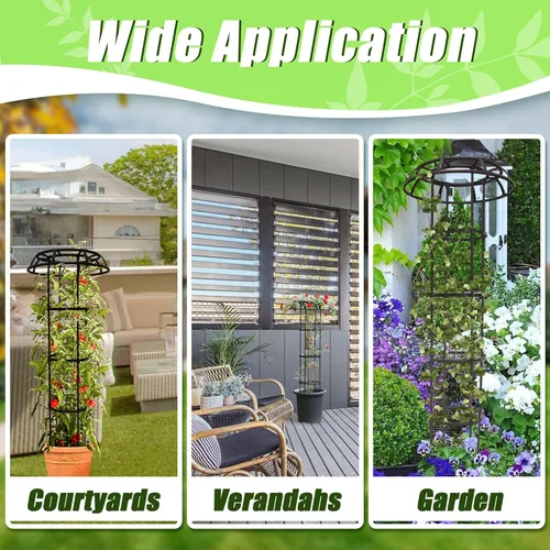 Miniatura 7 de Quibbay Enrejado de jardín para plantas trepadoras al aire libre, enrejado superior de hongo de 65 pulgadas para plantas trepadoras, soporte