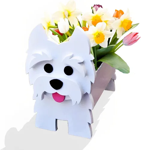 Miniatura 68 de Macetero de flores para perros, regalos para mujeres, bonitas macetas de PVC para perros, macetas para interiores y exteriores, maceta de jardín