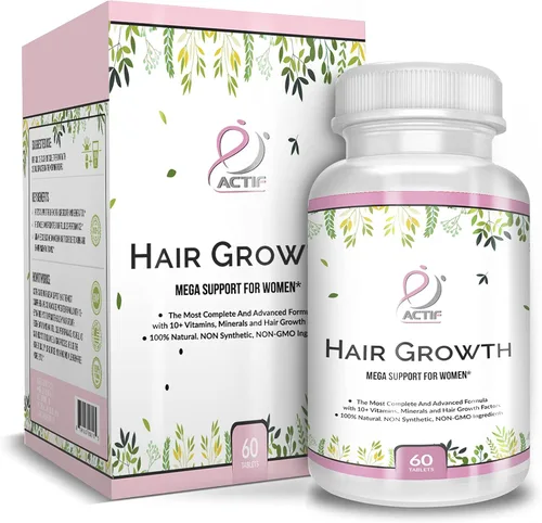 Miniatura 4 de ACTIF Crecimiento del cabello para mujeres con más de 10 factores avanzados, sin OMG, detiene el 99% de la pérdida de cabello, fabricado en Estados