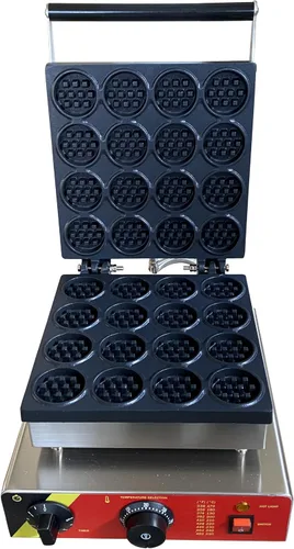 Miniatura 2 de INTBUYING Máquina eléctrica comercial para hacer gofres para tartas redondas, cuerpo de acero inoxidable con revestimiento antiadherente, máquina