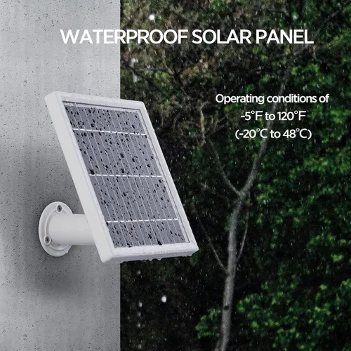 Miniatura 4 de OLAIKE Panel solar para anillo Stick Up Cam batería/enchufe, cargador solar impermeable de carga continua con cable de alimentación impermeable