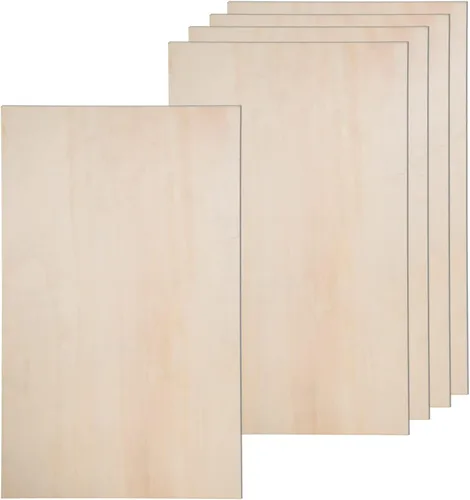 Miniatura 7 de 24 paquetes de hojas de madera de tilo para manualidades 12 x 4 x 1/8 pulg. - 3 mm de espesor Hoja de madera contrachapada sin terminar Hojas