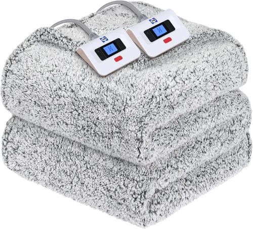 Miniatura 18 de Sealy - Manta eléctrica térmica de doble sherpa suave de 50 x 60 pulgadas súper acogedora con 6 niveles de calentamiento rápido y apagado automático