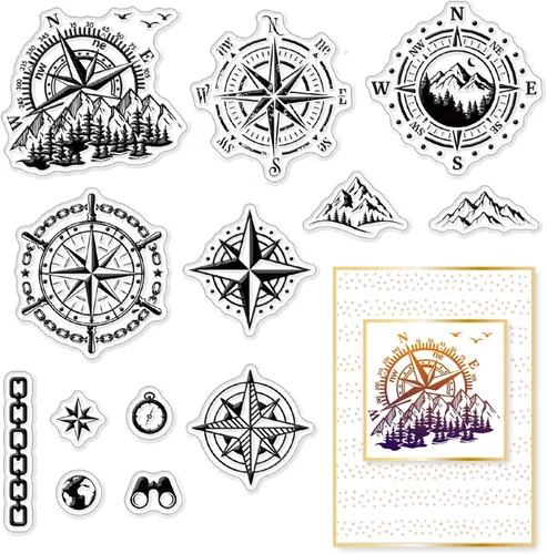 Miniatura 18 de CRASPIRE Sellos transparentes nudo celta Sellos transparentes de estrella de cinco puntas y corazón nudo celta Sello transparente de silicona