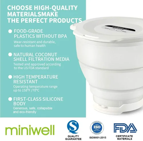 Miniatura 4 de miniwell Sistema de filtración - Filtro de campamento de agua con filtro reemplazable - para purificación de senderismo - Elimina cloro, sedimentos