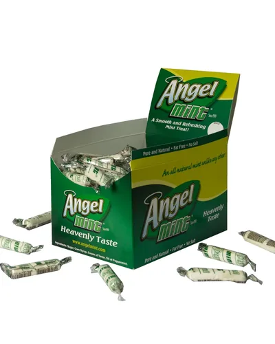 Miniatura 2 de Original Angel Mint Caja de 40 onzas Golosinas de menta envueltas individualmente Caramelos antiguos Puro y natural Sin grasa Sin gluten