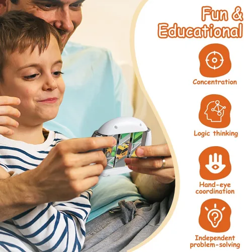 Miniatura 3 de Rompecabezas giratorio para niños de 3, 4, 5, 6, 7 y 8 años, 4 rompecabezas en 1, para niños pequeños, automóvil, avión, actividades de viaje por