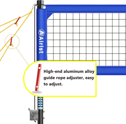 Miniatura 5 de Red de Voleibol de Servicio Pesado para Exteriores con Sistema de Acero Anti-Combado, Postes de Aluminio Ajustables, Juego de Redes Profesionales