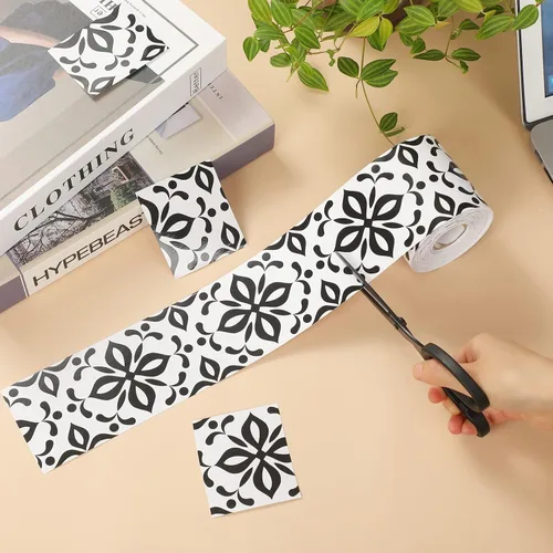 Miniatura 4 de Zonon Bordes de tablón de anuncios en blanco y negro de 65 pies, 1 rollo de tablón de anuncios, bordes rectos para decoración de regreso a clases