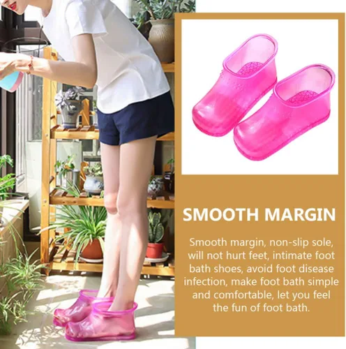 Miniatura 4 de HEALLILY Zapatos de baño de pies, botas portátiles para remojar pies con suela antideslizante, gran capacidad, cubo de spa para uso doméstico