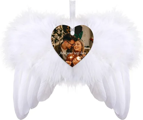 Miniatura 46 de Paquete de 4 adornos de Navidad personalizados 2025 de cerámica personalizada con foto y texto para decoración de árbol de Navidad, primera Navidad