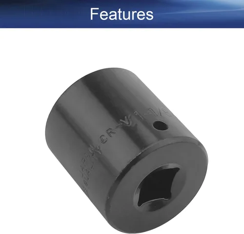 Miniatura 3 de Auniwaig Zócalo de impacto poco profundo de 1/2", métrico de 6 puntos, enchufes poco profundos de 1-1/8", Cr-V