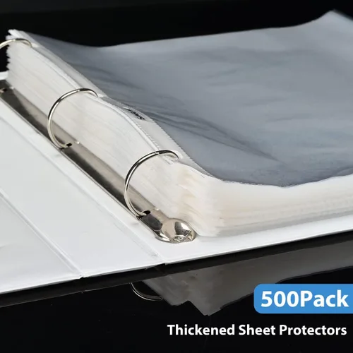 Miniatura 4 de Protectores de hojas de 500 páginas, protector de página de 8.5 x 11 pulgadas, protectores de páginas de plástico transparente mejorados